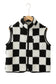 CozyCheck Sherpa Vest – Classic Black & White
