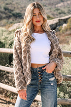 Camel Sherpa Fleece Jacket – Quilted Hooded Zip‑Up