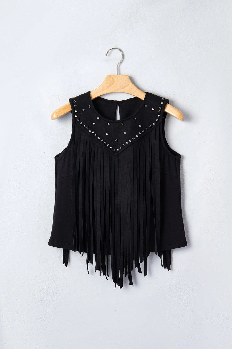Western Fringe Rivet Sleeveless Top Women UK — back view | Fashionfitz UK