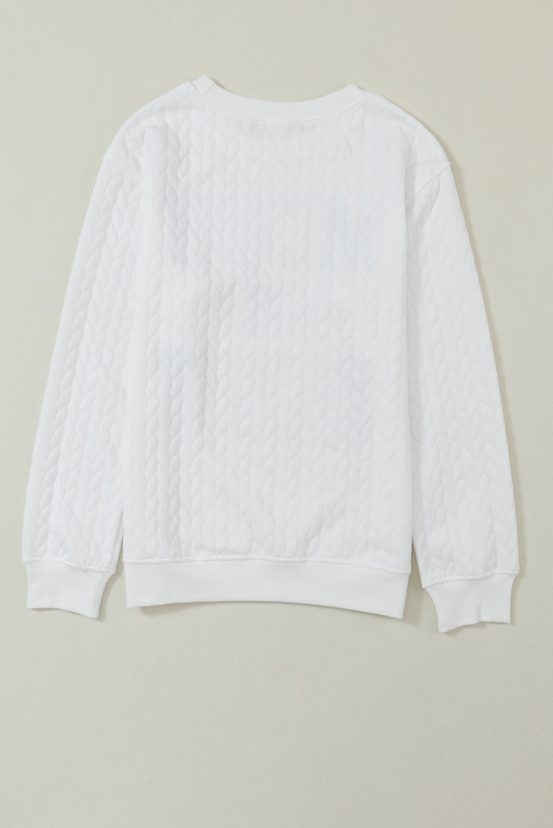 Chenille Cable Knit Slogan Sweatshirt Women UK