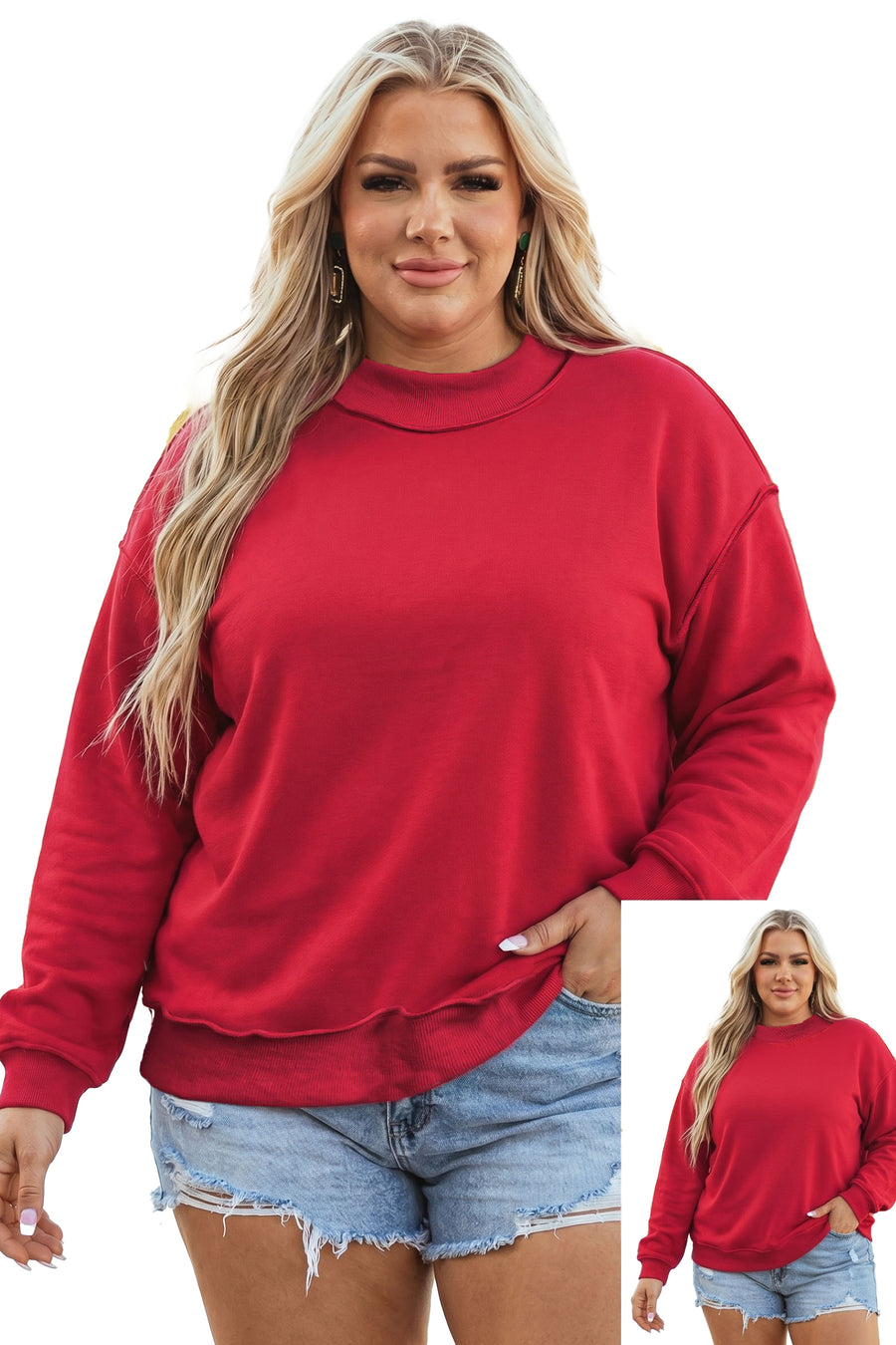 Grey Reversible Double Wear Plus Size Sweatshirt Women UK