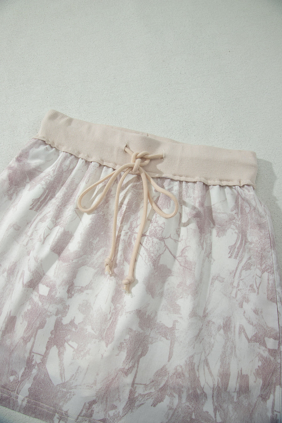 Camo Print Raw Edge Cropped Top & Skirt Set