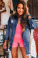 Light Wash Frayed Denim Duster