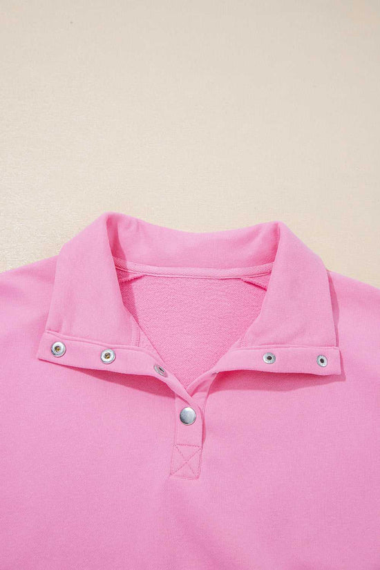 Embroidered Flower Snap Sweatshirt