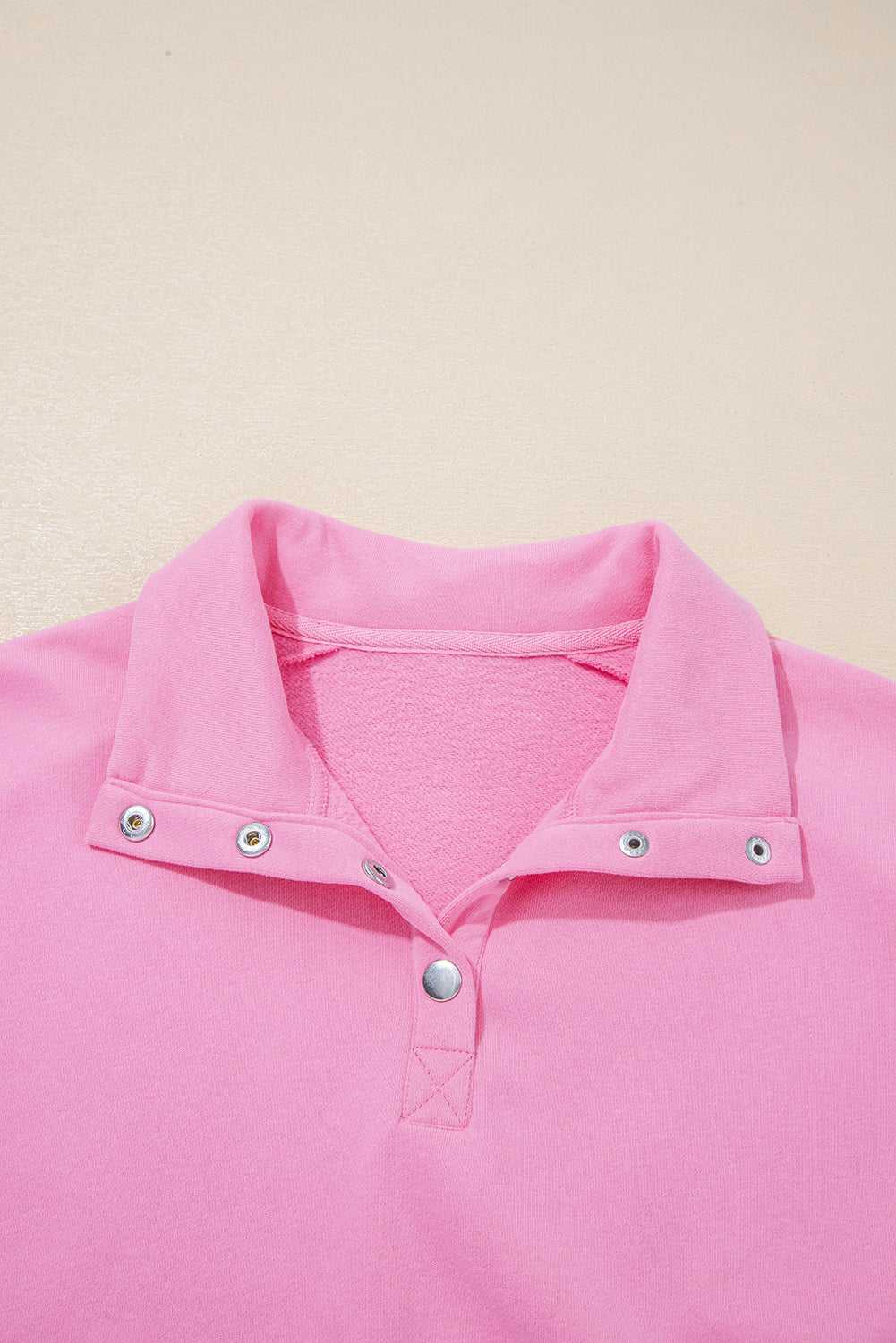 Embroidered Flower Snap Sweatshirt