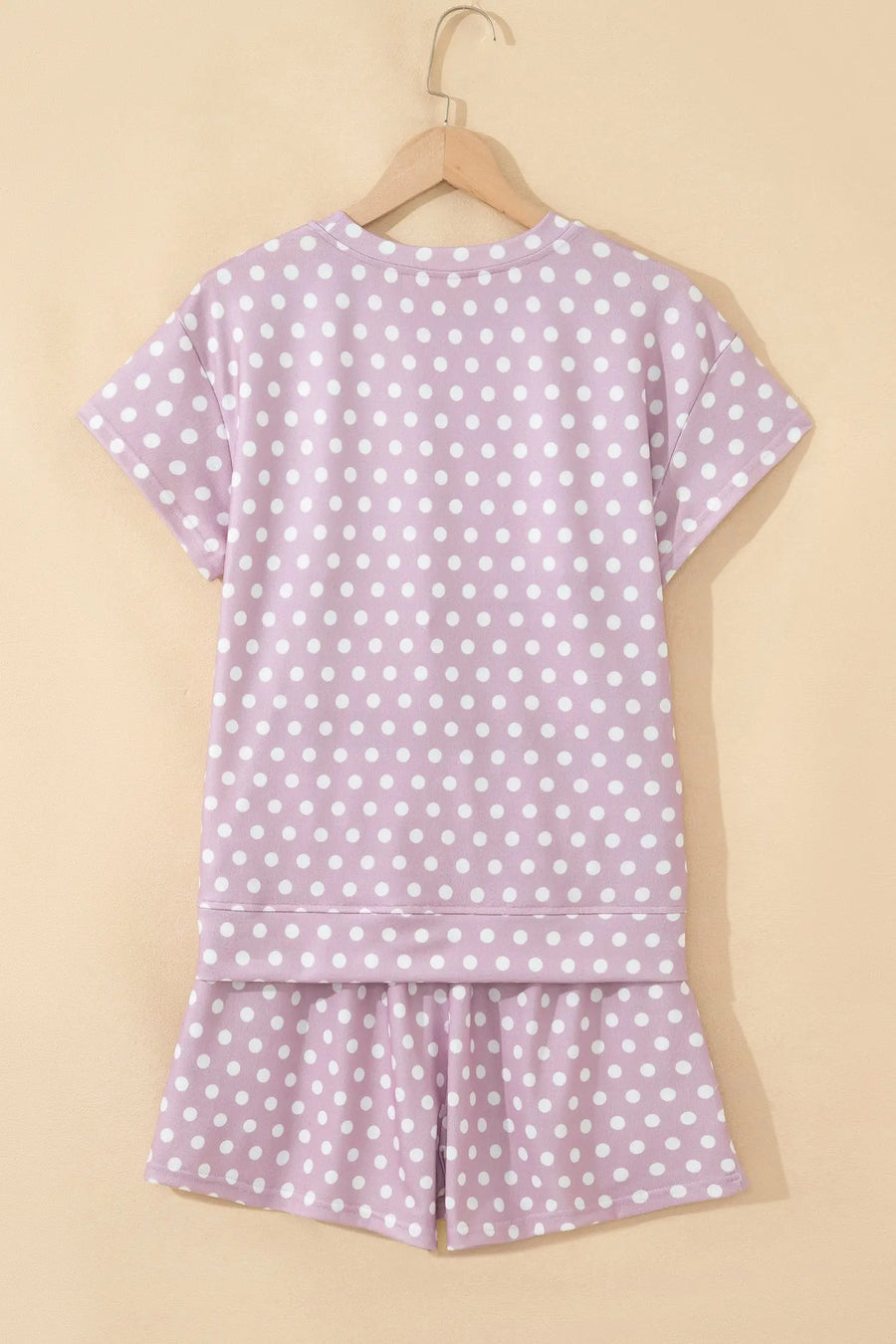 Purple polka dot print short set styled outfit | Fashionfitz UK
