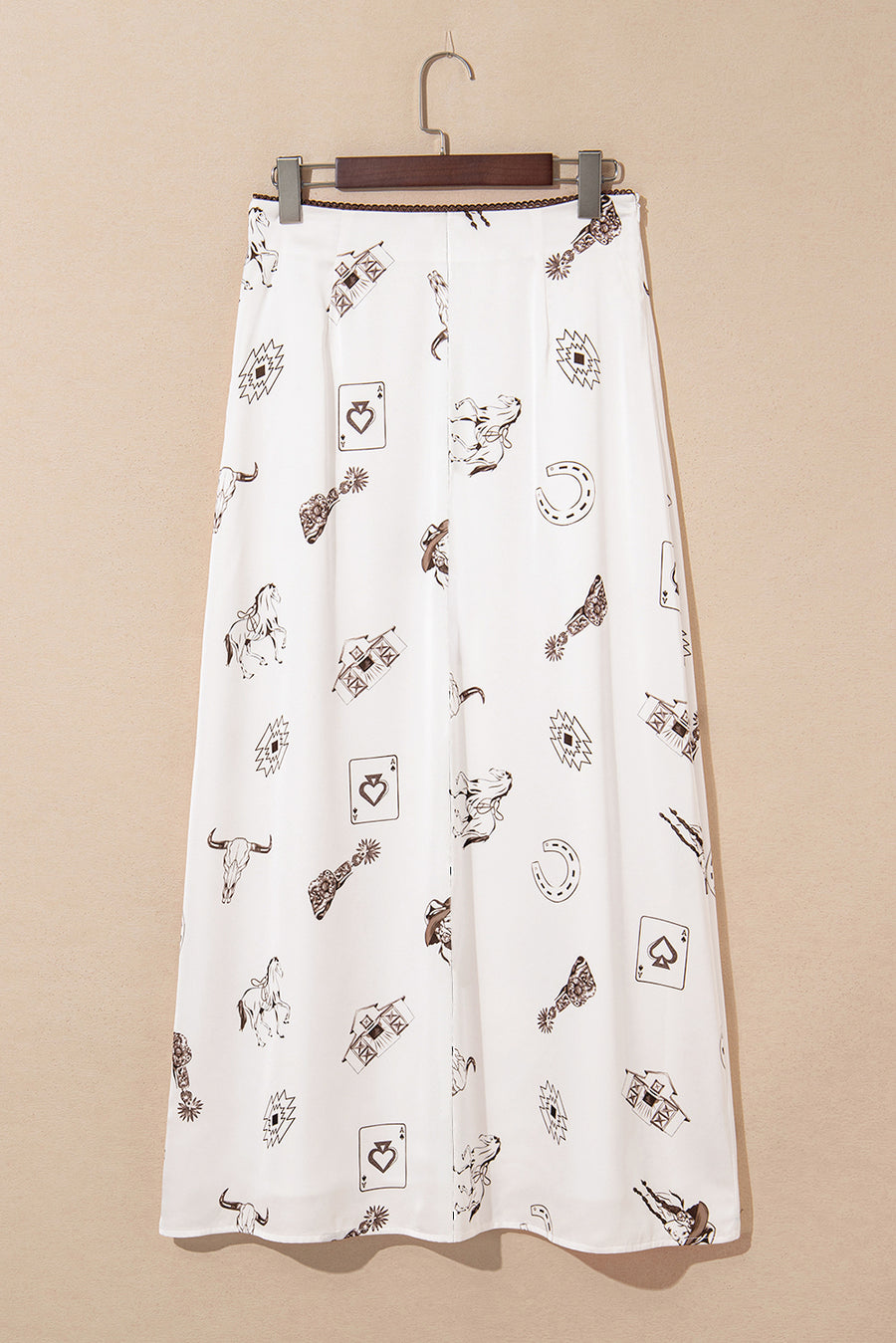 Plus size western maxi skirt with side zip — back view