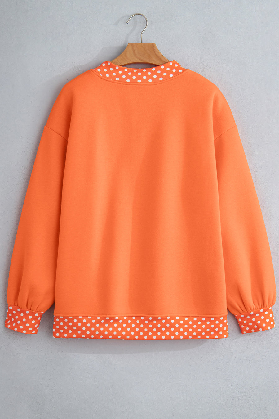 Pink Polka Dot Colour Block Oversized Sweatshirt Women UK