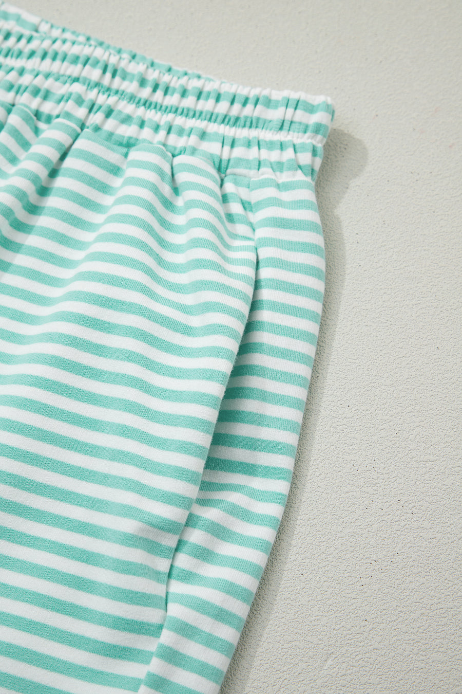 Stripe Oversize Mock Neck Sweatshirt & Shorts Co-Ord Set