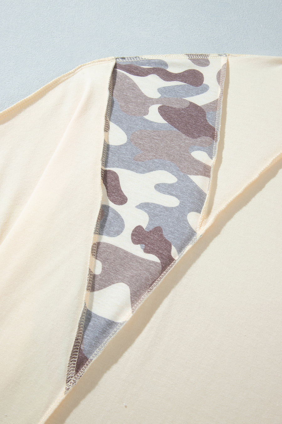 Plus Size Camo Panel Twist Sleeve Loose Blouse Women UK