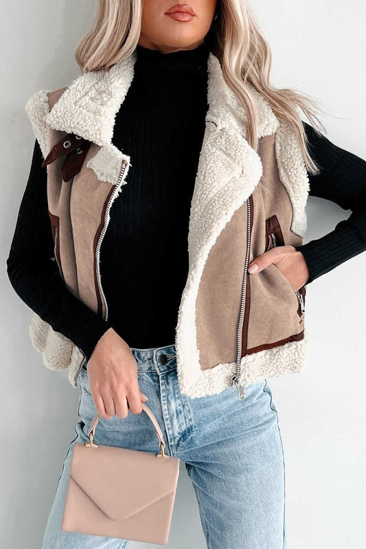 Women’s Sherpa Lined Suede Vest