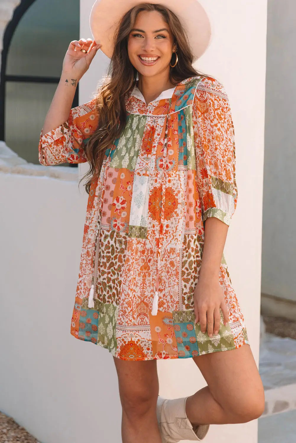 Paisley breeze chiffon dress - boho style