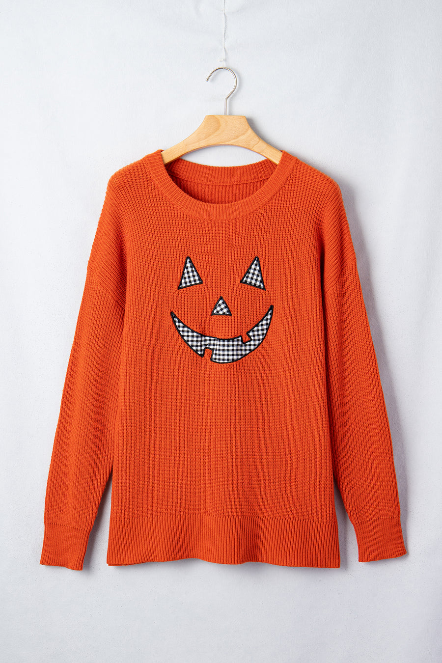 Halloween Drop Shoulder Round Neck Sweater