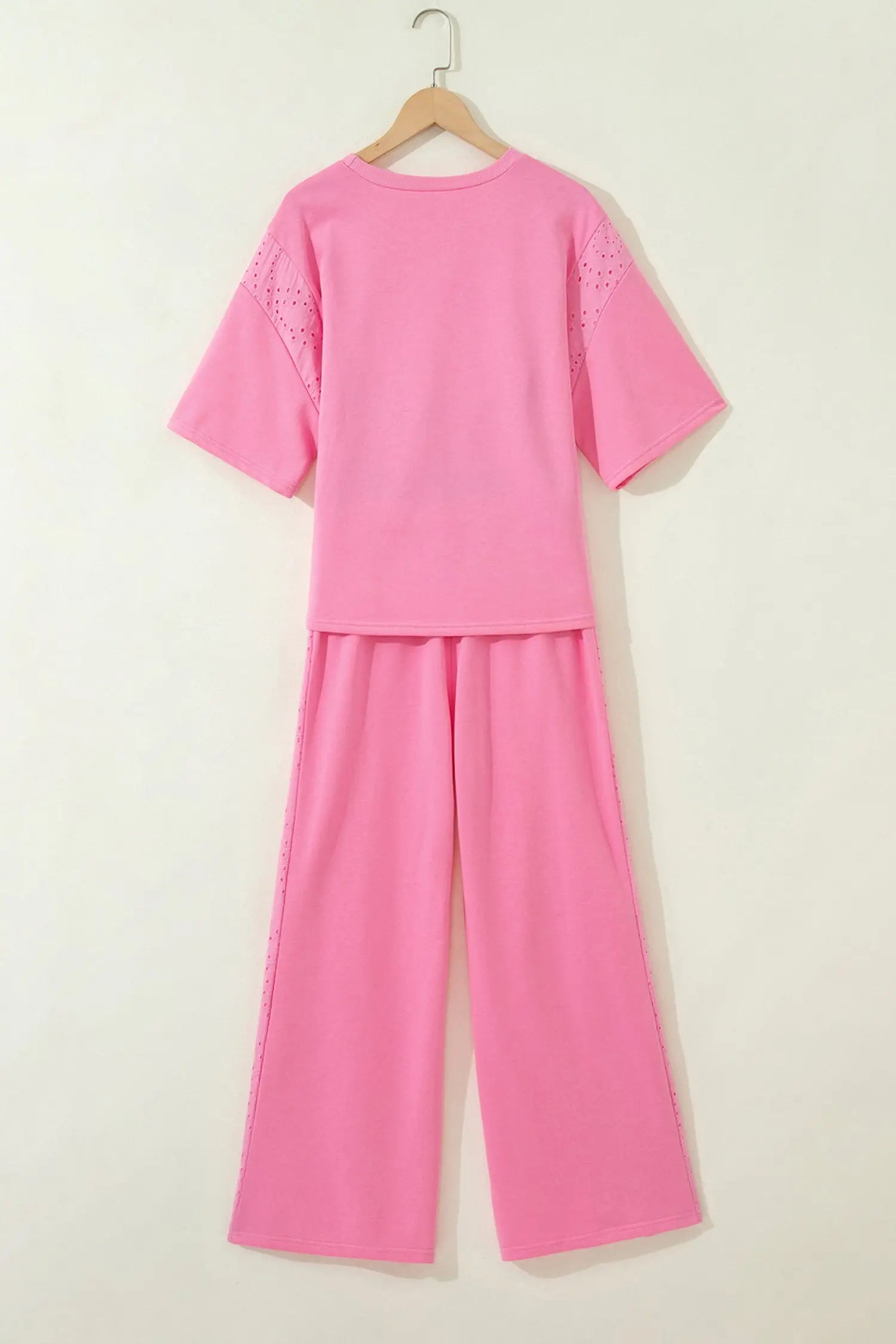 Women's lace patchwork two-piece set detail view casual