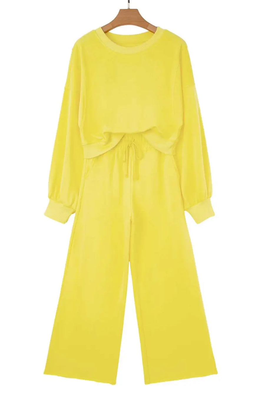 Drop crop wide-leg pants set outfit sets