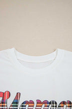 Close-up of the neckline on the 'Mama Claus' t-shirt from the Ladies Nutcracker Christmas Lounge Set by FashionFitz UK, showing soft cotton fabric.