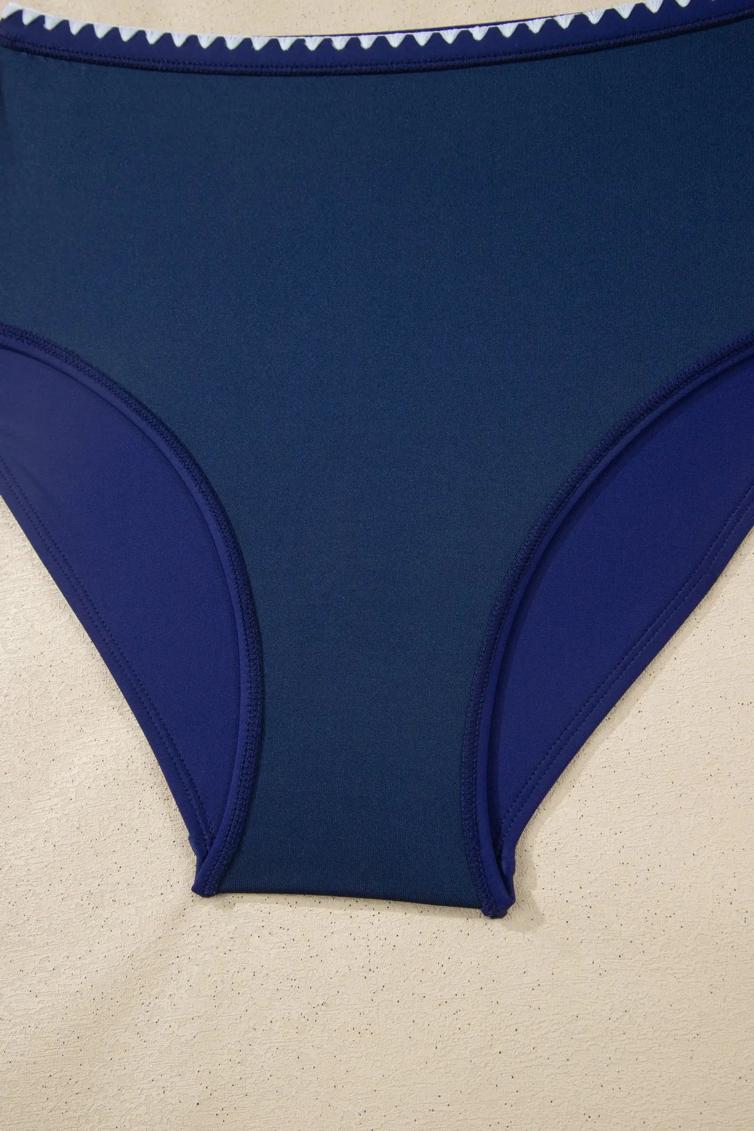 Shell stitch v neck high waist bikini set adjustable straps removable pads classic bikinis