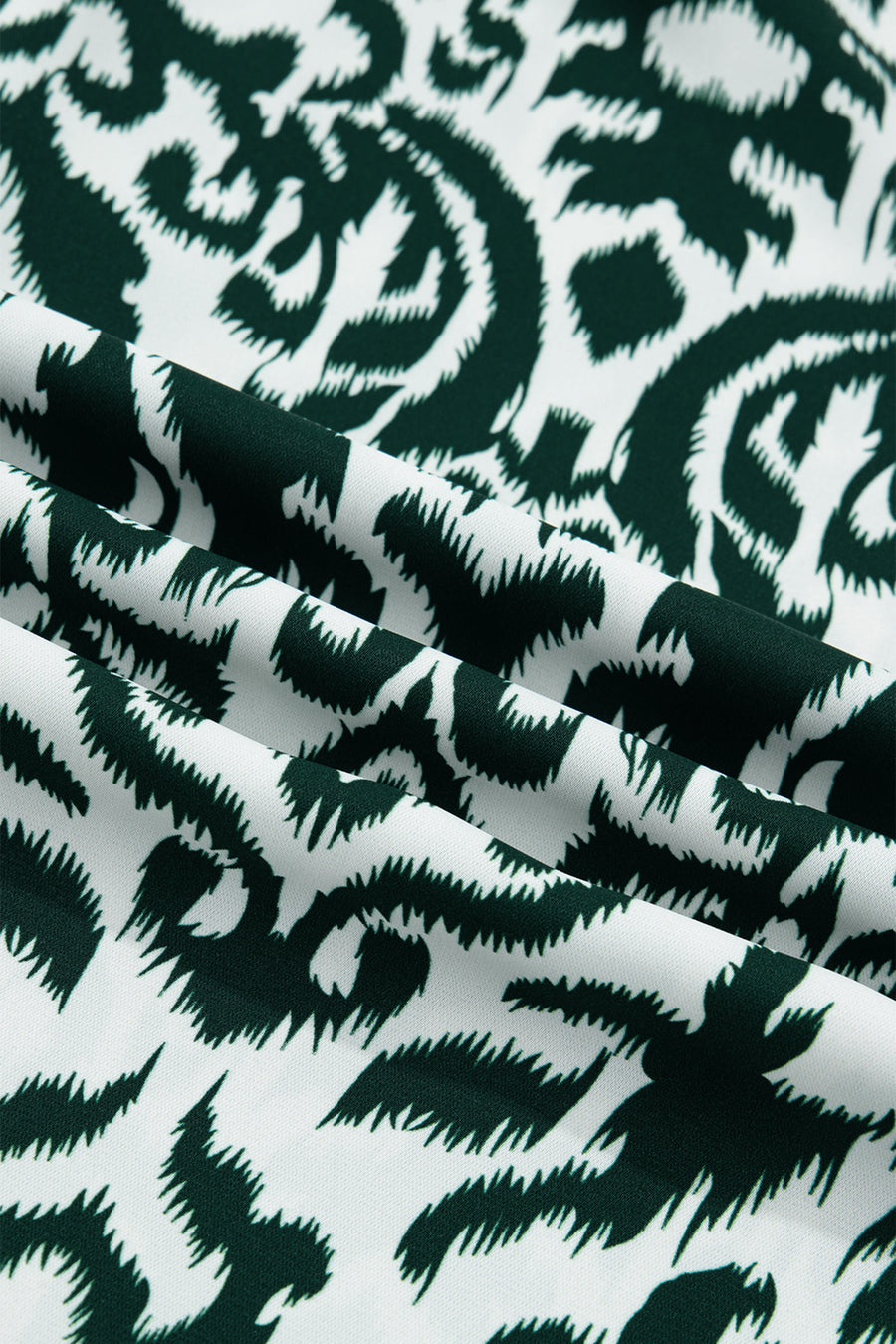 Damask Print Colourblock Puff Sleeve Blouse Women UK — fabric texture detail | Fashionfitz UK