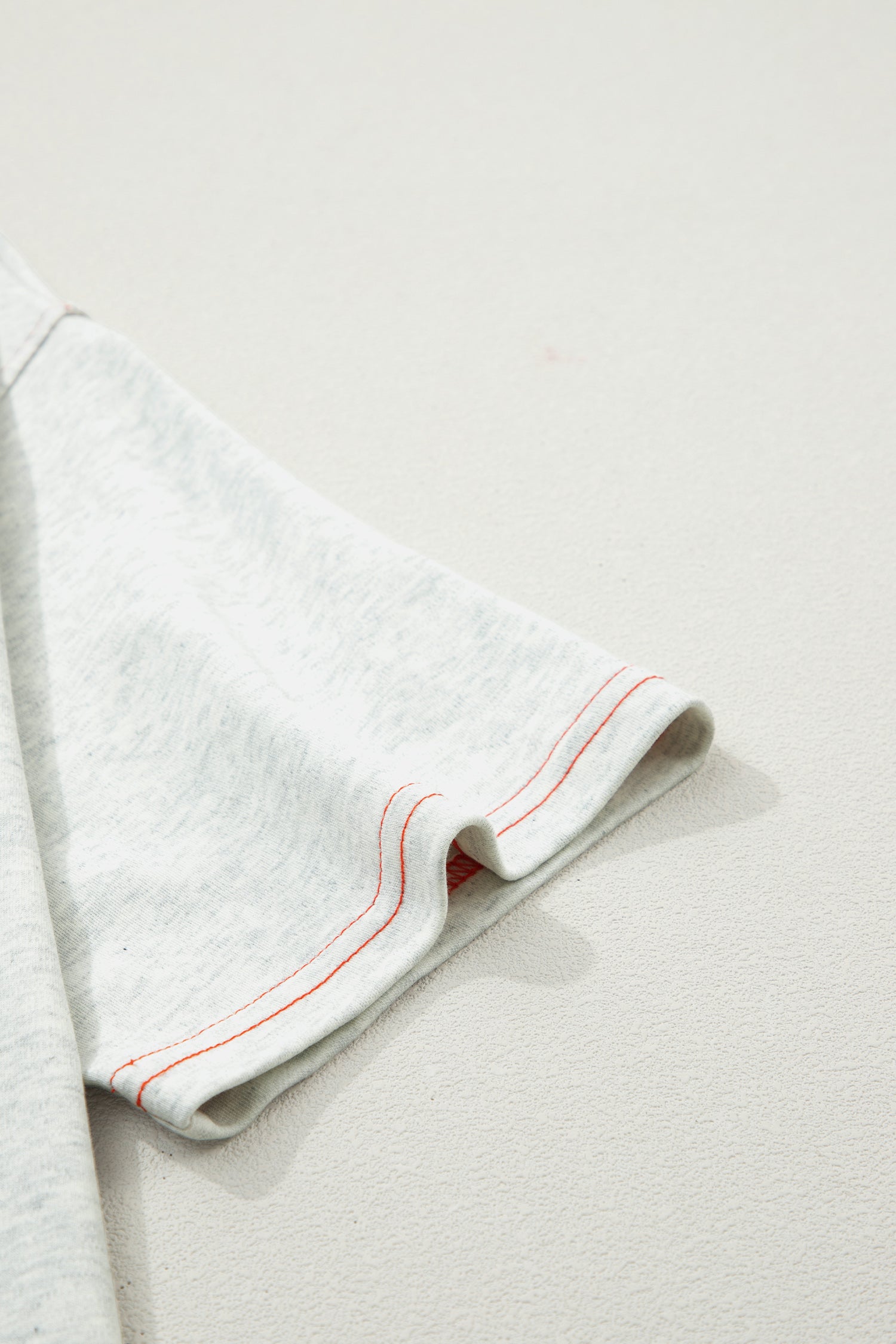 Reversible Contrast Stitch Drop Shoulder High Neck Short Sleeve Tee