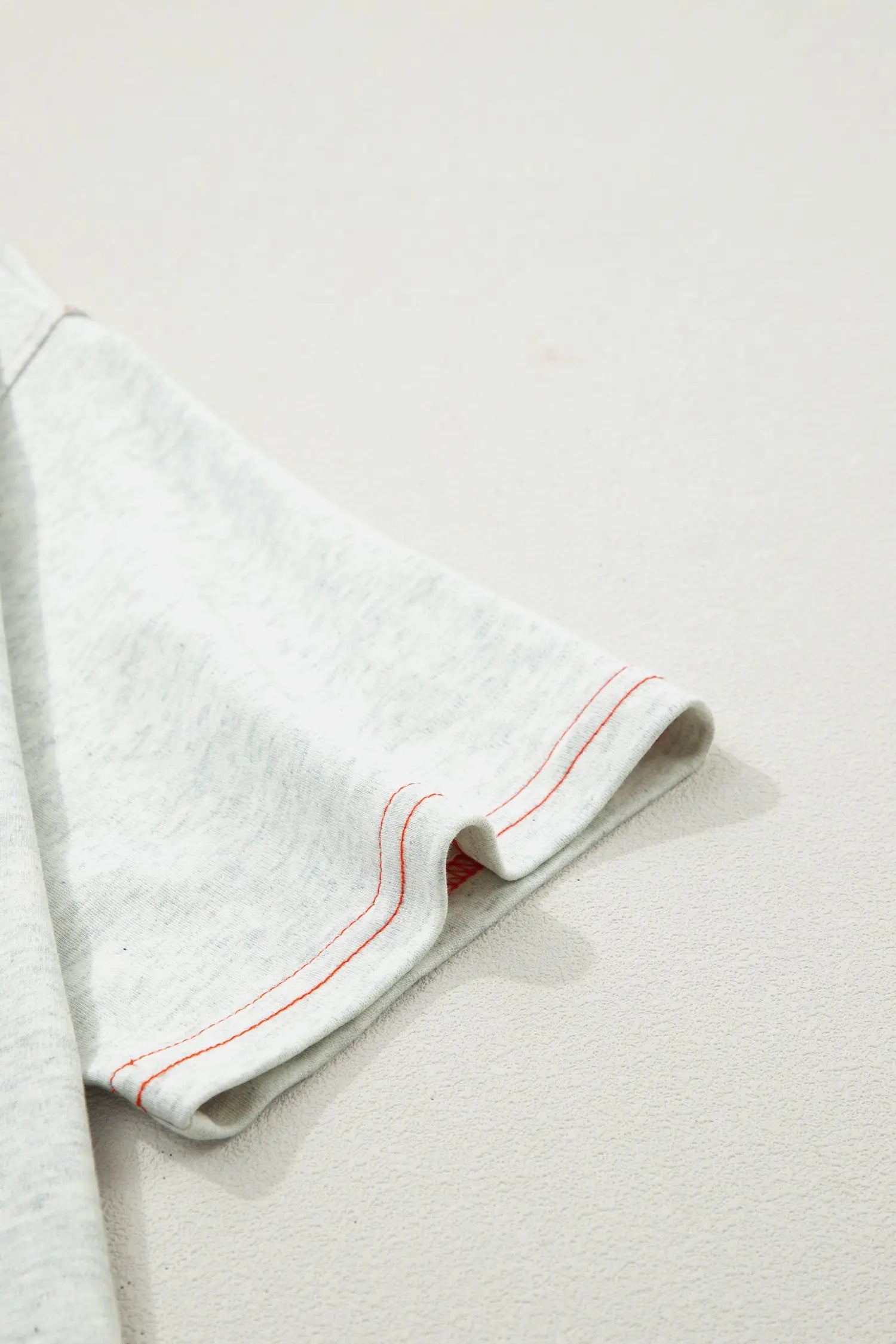 Reversible Contrast Stitch Drop Shoulder High Neck Short Sleeve Tee