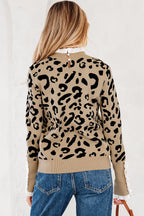 Leopard Lace Cuff Knit Sweater