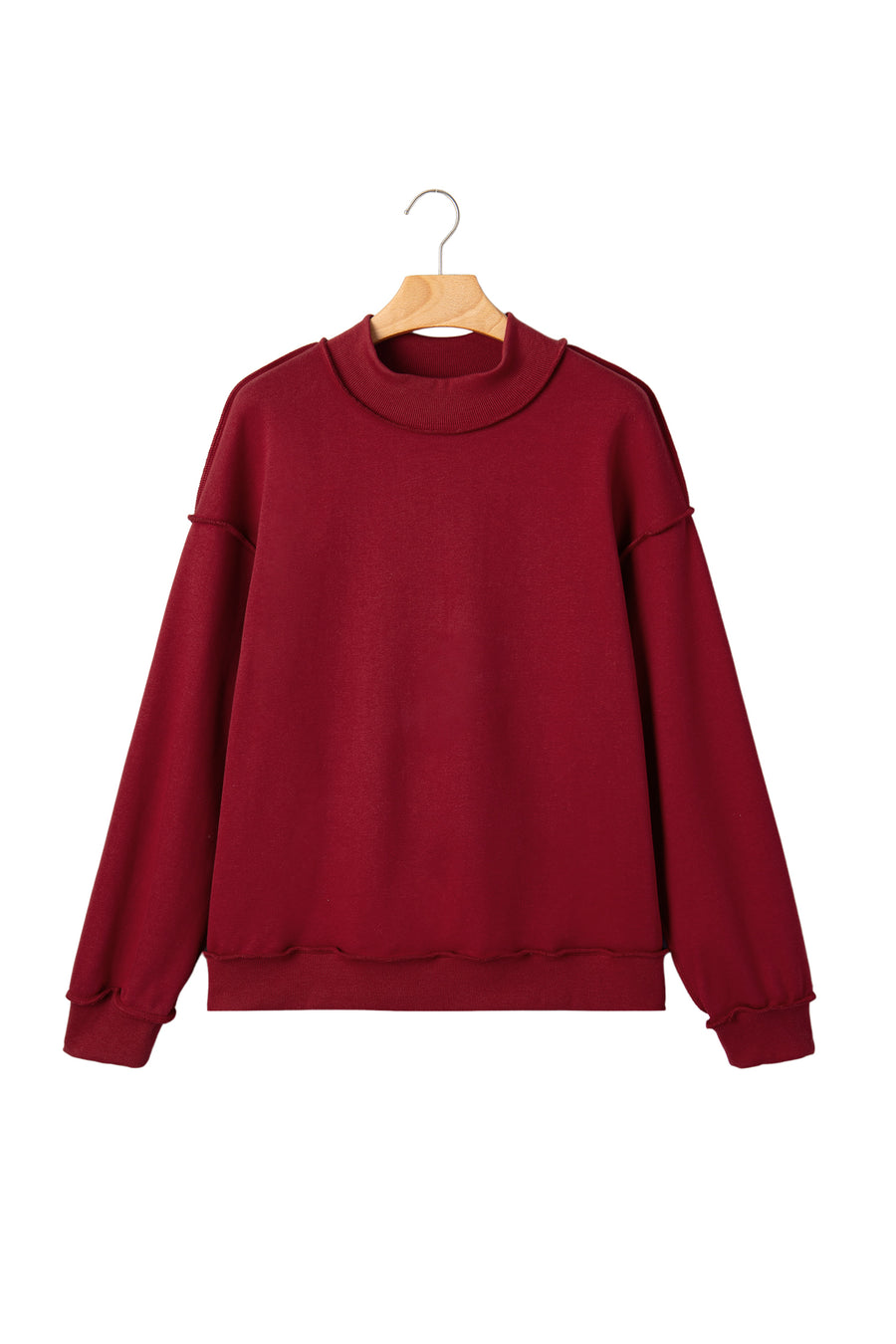 Drop Shoulder Reversible Mock Neck Sweatshirt Women UK