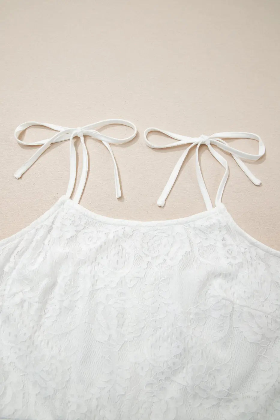 White Lace Overlay Spaghetti Strap Maxi Dress