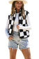 CozyCheck Sherpa Vest – Classic Black & White