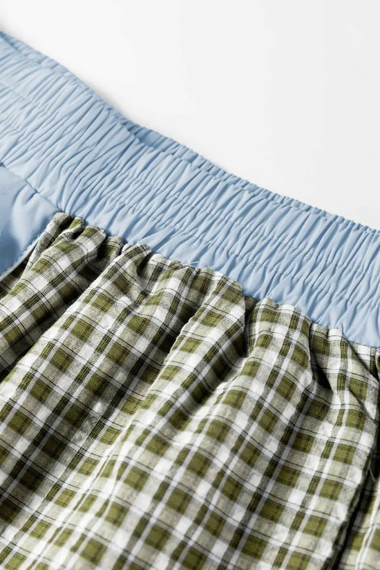 Ladies Brown Gingham Boxer Trousers