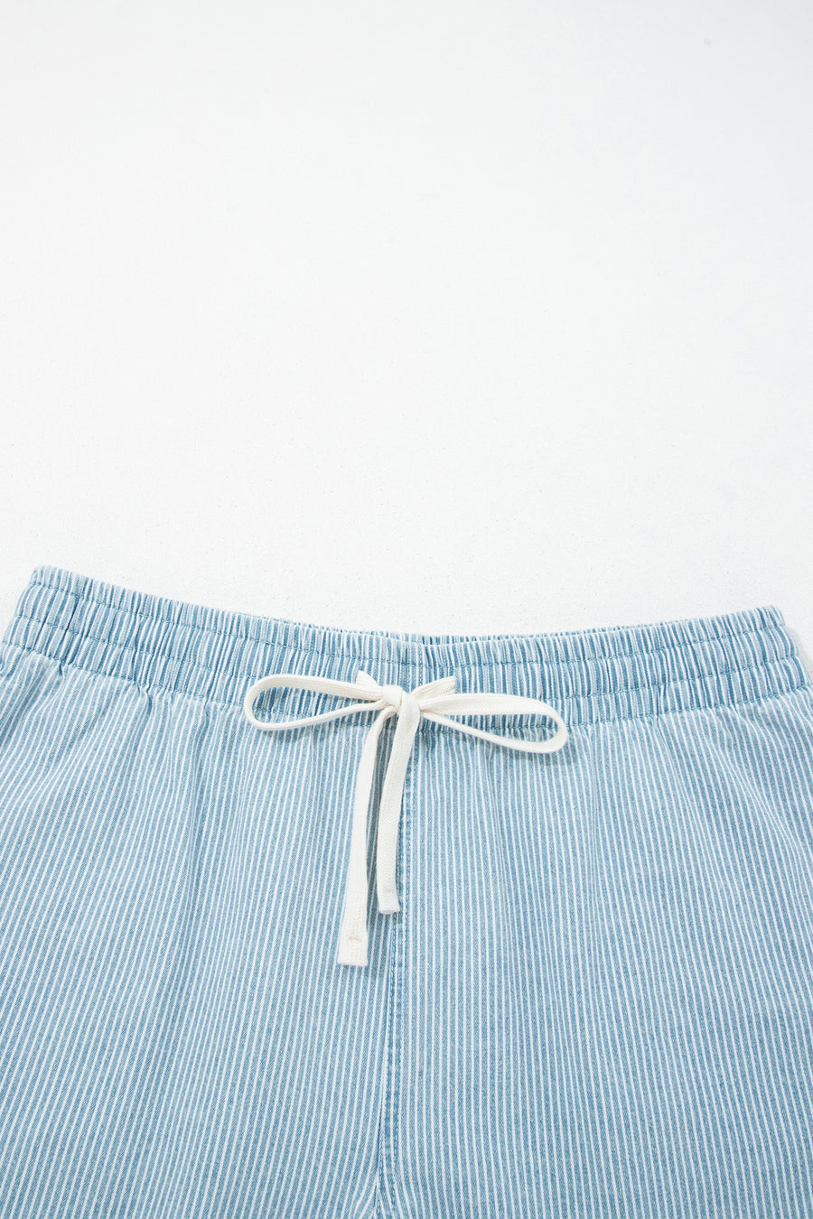 Stripe Plus Size Denim Shorts Women UK | Drawstring