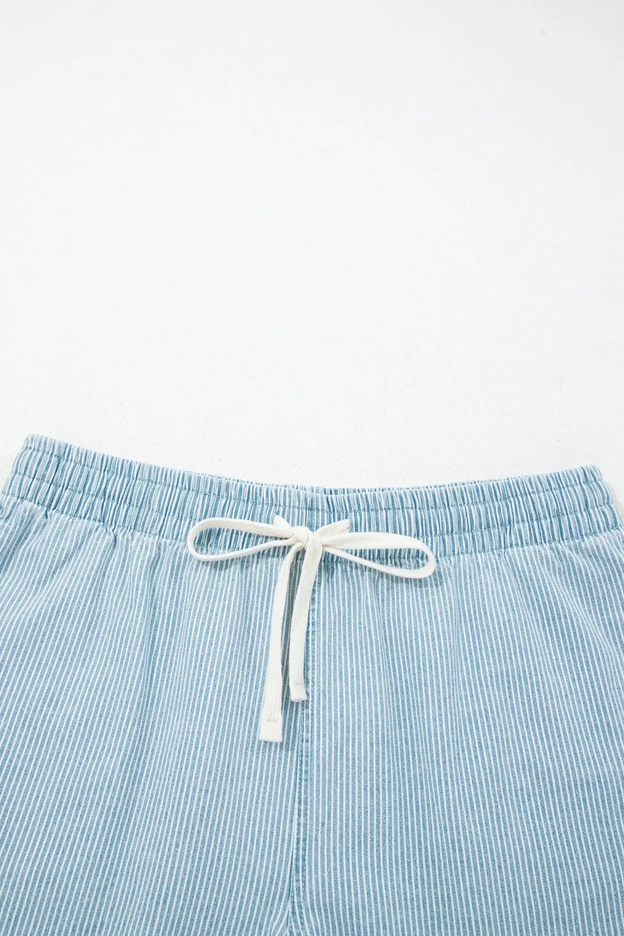 Stripe Plus Size Denim Shorts Women UK | Drawstring