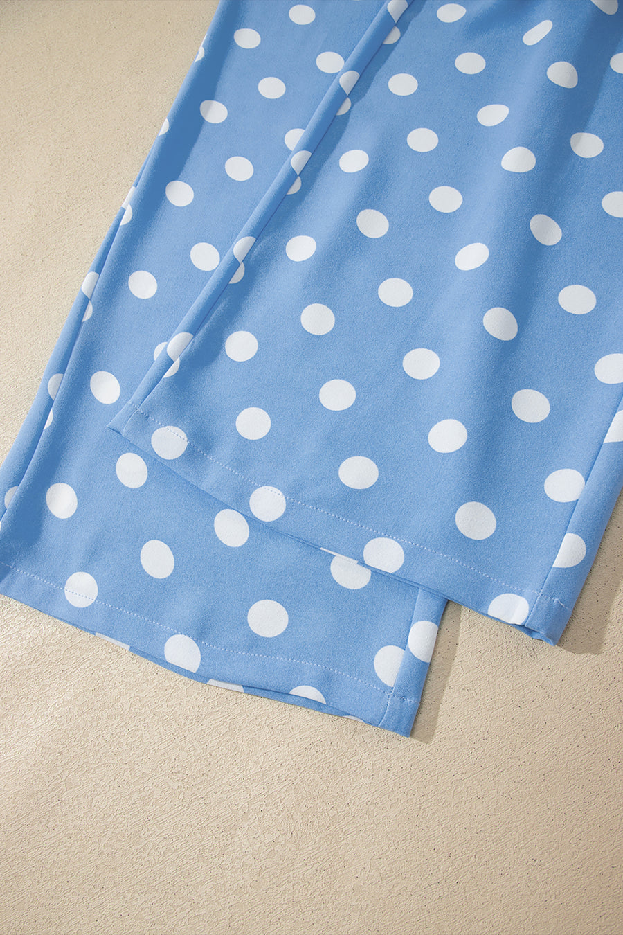 Polka Dot Patched Pocket Elastic Waist Straight Leg Pants