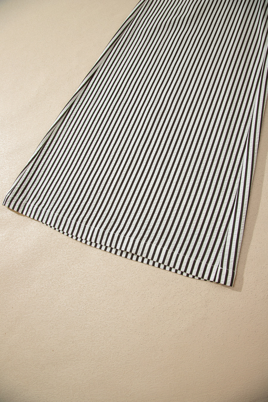 Stripe Elastic High Waist Ultra Wide Leg Trousers with Pockets