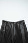 Top waistband detail of Black Vegan Leather Leggings – High‑Rise Skinny Fit showing clean lines and structured high-rise fit.