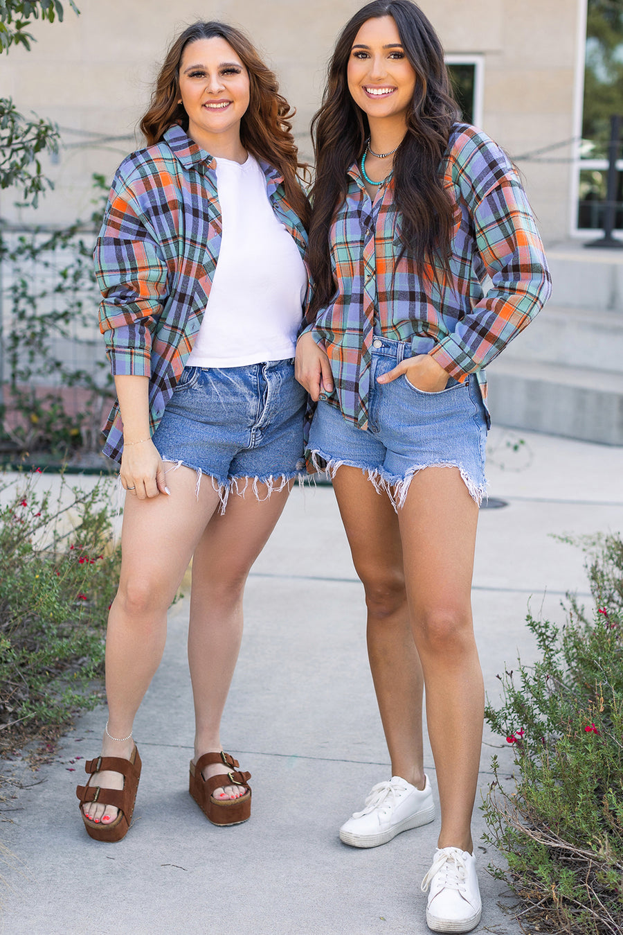 Plaid Print Loose Fit Cotton Shirt Women UK | Western