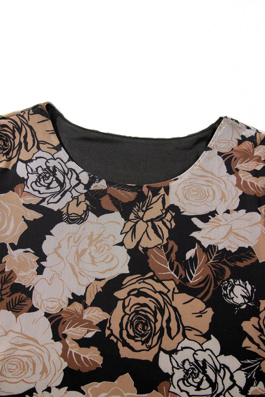Floral Mesh Long Sleeve Ruffle Asymmetric Hem Dress Women UK