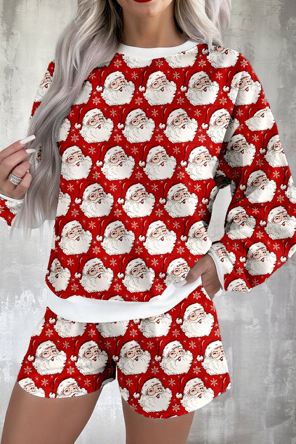 Ho Ho Ho Christmas Print Lounge Short Set Women UK