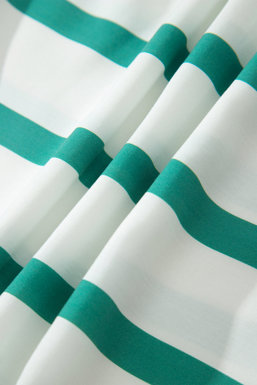 Green Stripe Ricrac Trim Notched Neck Midi Dress Women UK — styled flat lay | Fashionfitz UK
