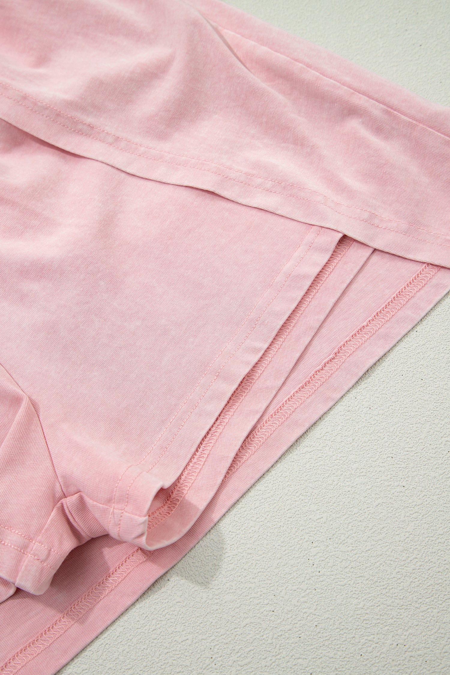 Mineral Wash V-Neck Tee Skort Set Two Piece Co-Ord High Waist Split Mini