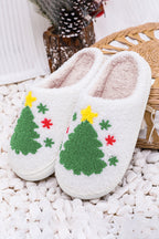White Christmas Gingerbread Man Plush Home Slippers