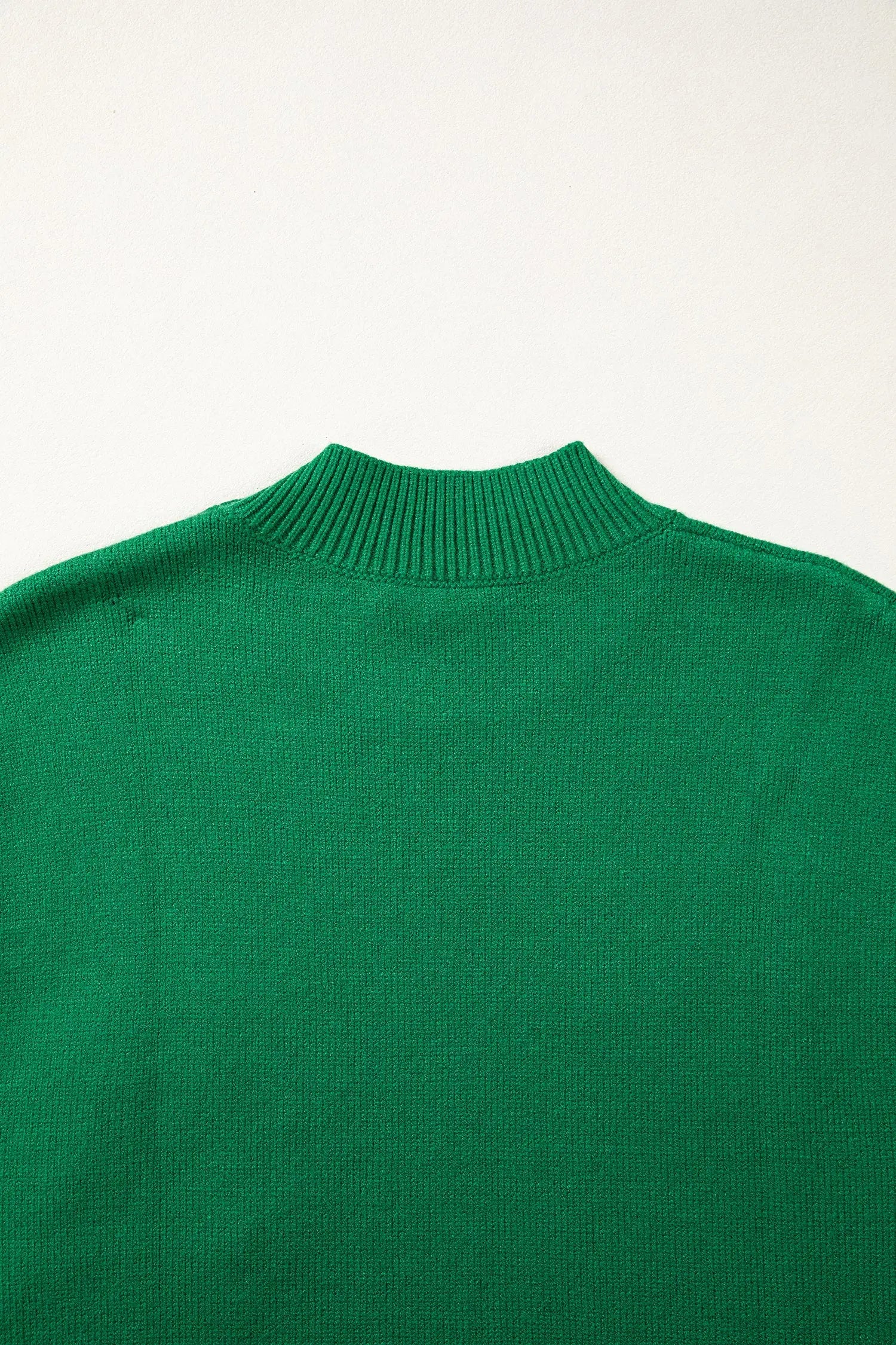 Corded horseshoe western sweater ribbed mock neck short sleeve loose knit sweaters