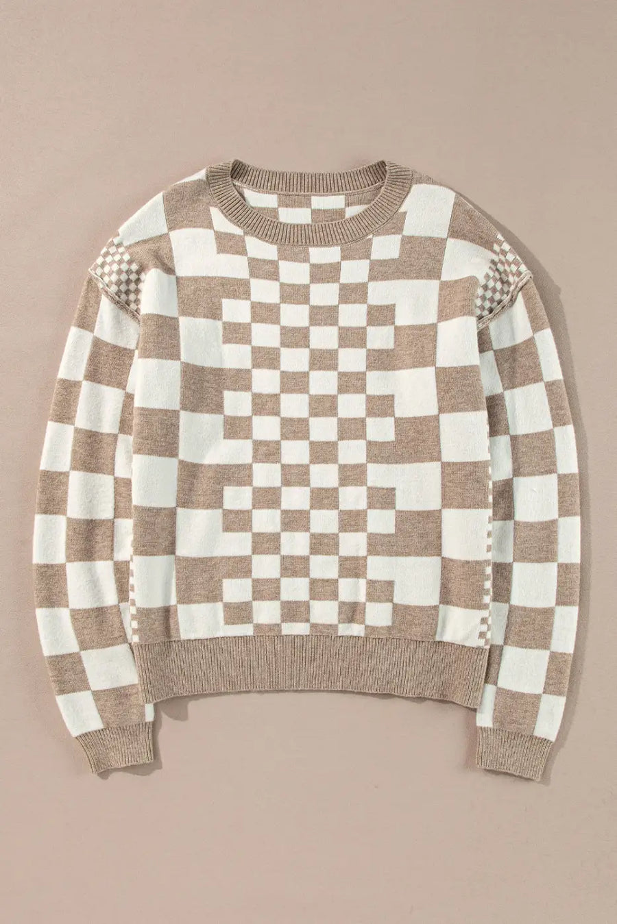 Smoky plaid soft knit jumper sweaters