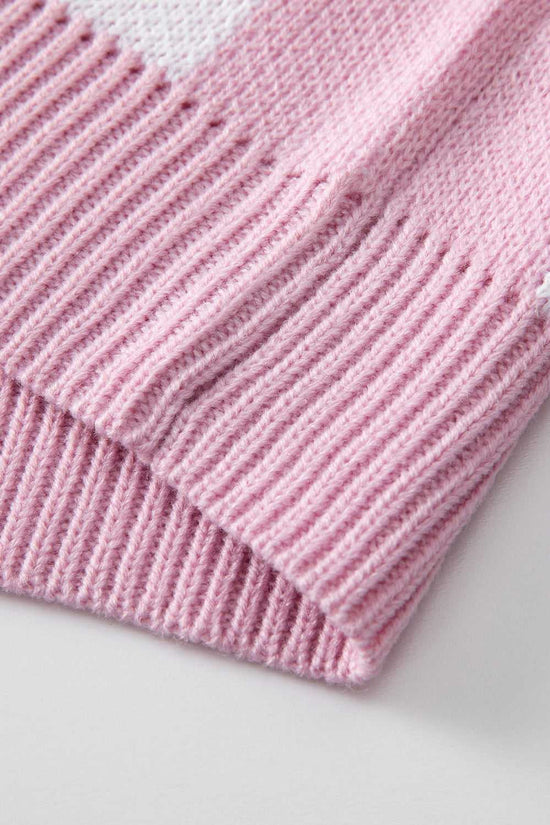 Checkered Bishop Sleeve Sweater