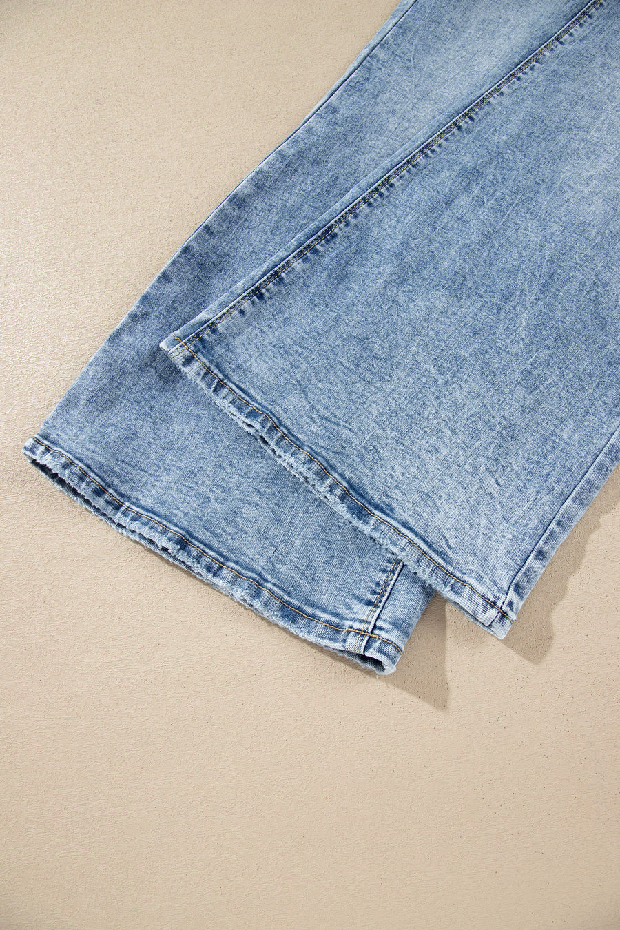 Acid Wash Pocket Detail High Waist Flare Jeans Women UK