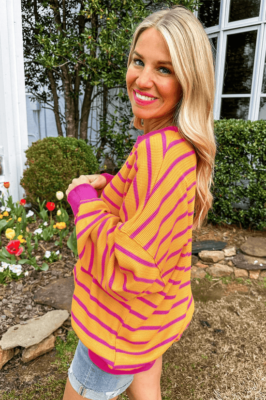 Stripe Hug Loose Fit Sweater