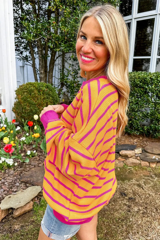 Stripe hug sweater - stylish loose fit | cozy design