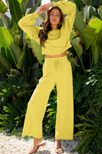 Drop Crop Wide-Leg Pants Set