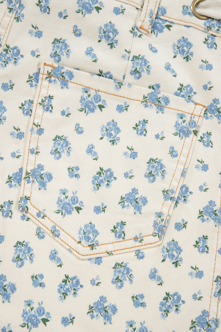 Grommet Knot Waist Floral Barrel Leg Jeans