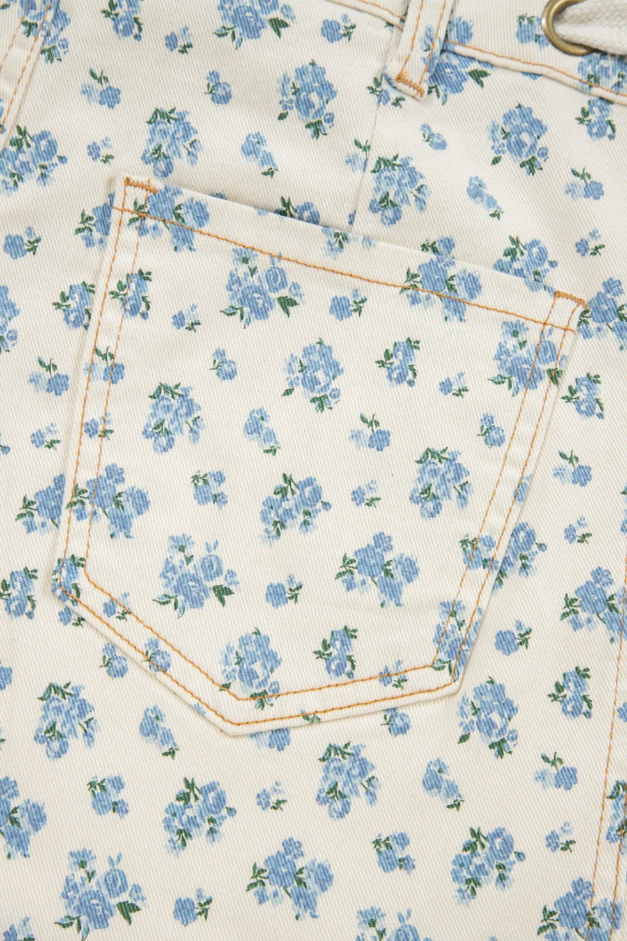 Grommet Knot Waist Floral Barrel Leg Jeans
