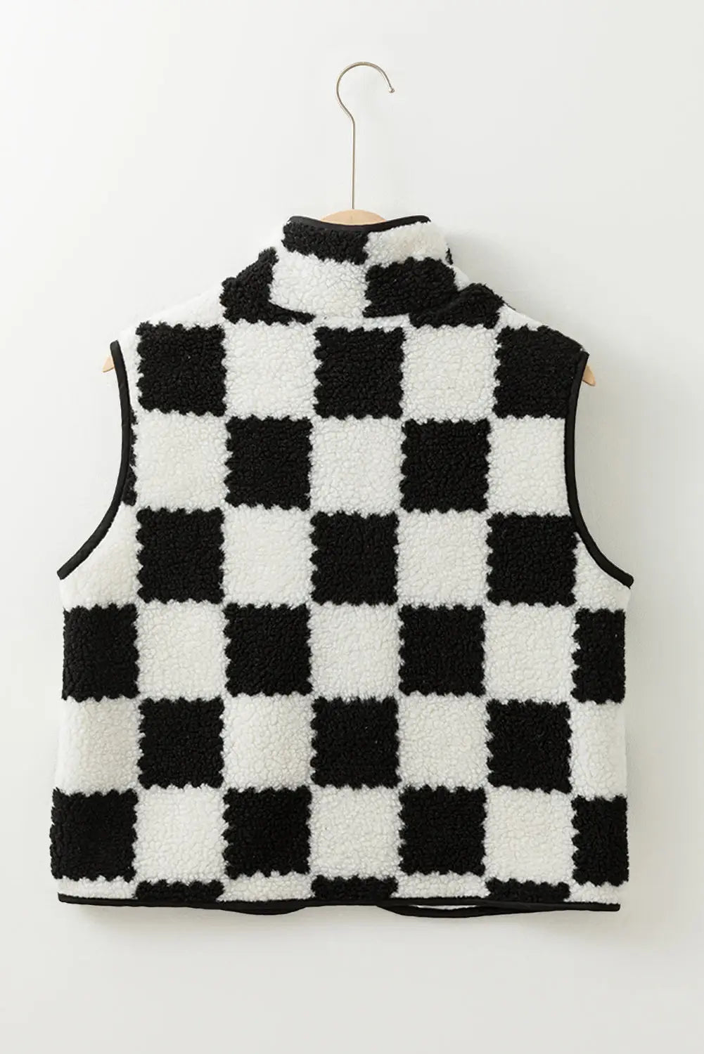 Cozycheck sherpa vest - black & white | warm layering